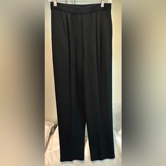 St. John Collection by Marie Gray Black Knit Wide Leg - Picture 1 of 8